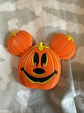 Pumpkin Mickey Ear Halloween Pop Socket - Orange & Black
